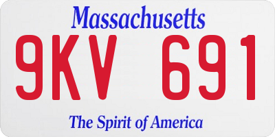MA license plate 9KV691