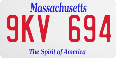 MA license plate 9KV694