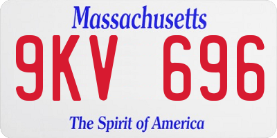 MA license plate 9KV696