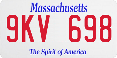 MA license plate 9KV698