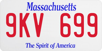 MA license plate 9KV699