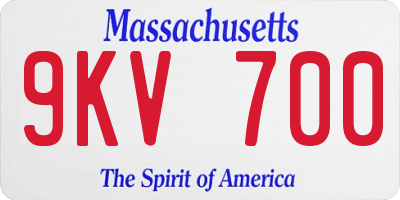 MA license plate 9KV700