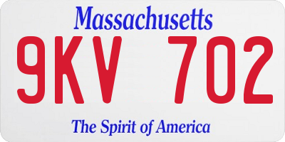 MA license plate 9KV702