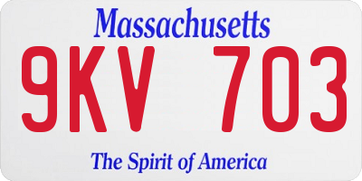 MA license plate 9KV703