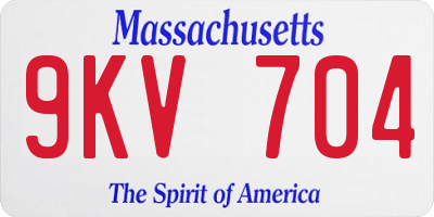 MA license plate 9KV704