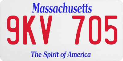 MA license plate 9KV705