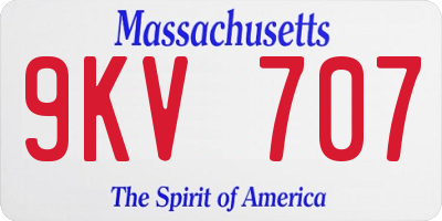 MA license plate 9KV707