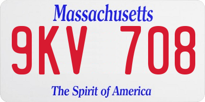 MA license plate 9KV708