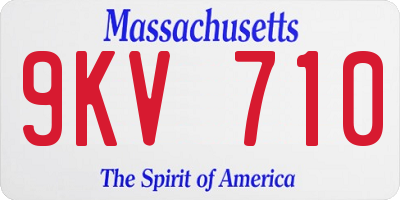 MA license plate 9KV710