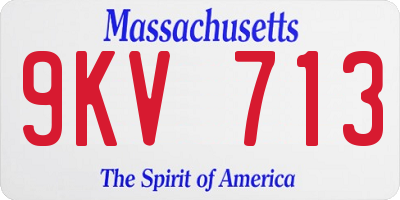 MA license plate 9KV713