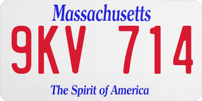 MA license plate 9KV714