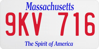 MA license plate 9KV716