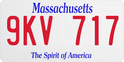 MA license plate 9KV717