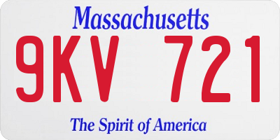 MA license plate 9KV721