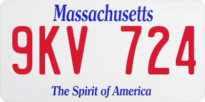 MA license plate 9KV724