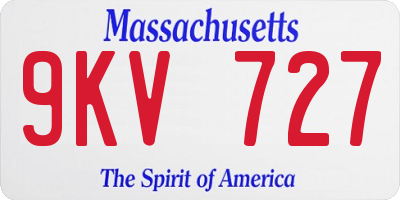 MA license plate 9KV727