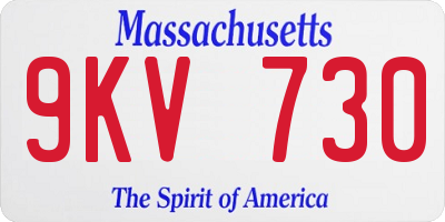 MA license plate 9KV730
