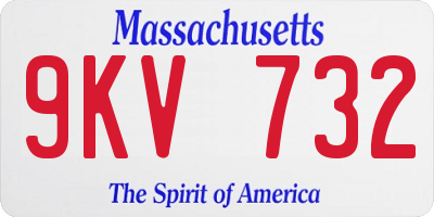 MA license plate 9KV732