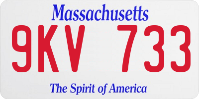 MA license plate 9KV733