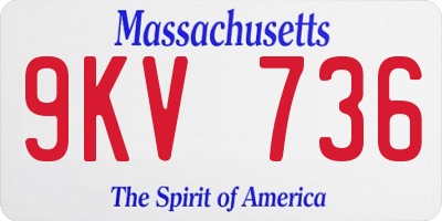 MA license plate 9KV736