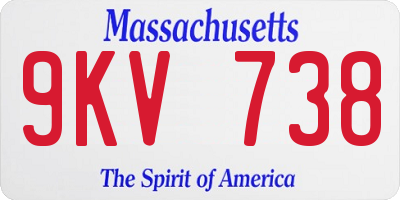 MA license plate 9KV738