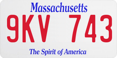 MA license plate 9KV743