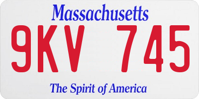 MA license plate 9KV745