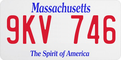 MA license plate 9KV746