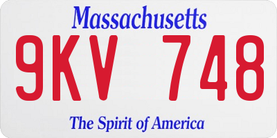 MA license plate 9KV748