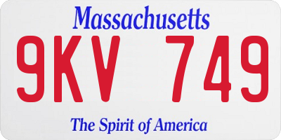 MA license plate 9KV749