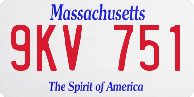 MA license plate 9KV751
