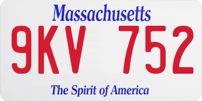 MA license plate 9KV752