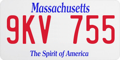 MA license plate 9KV755