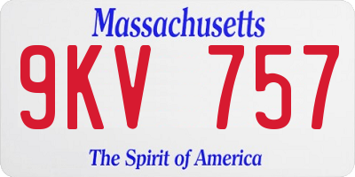 MA license plate 9KV757