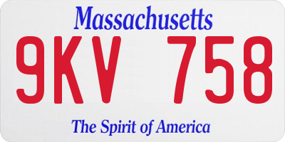 MA license plate 9KV758