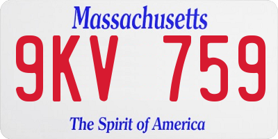 MA license plate 9KV759