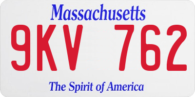 MA license plate 9KV762