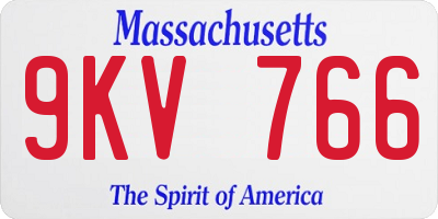MA license plate 9KV766