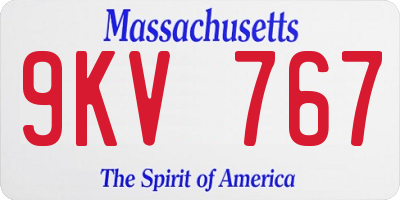 MA license plate 9KV767