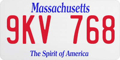 MA license plate 9KV768