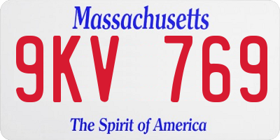 MA license plate 9KV769