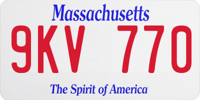 MA license plate 9KV770