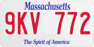 MA license plate 9KV772