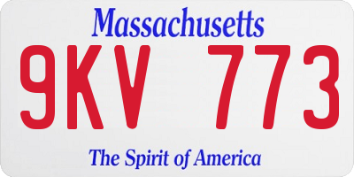 MA license plate 9KV773