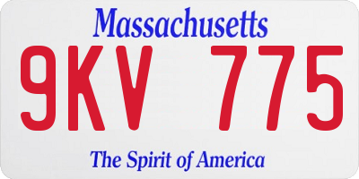 MA license plate 9KV775