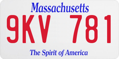 MA license plate 9KV781