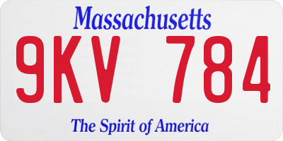MA license plate 9KV784