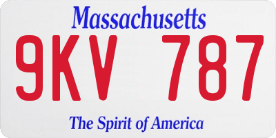 MA license plate 9KV787