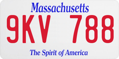 MA license plate 9KV788