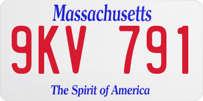 MA license plate 9KV791